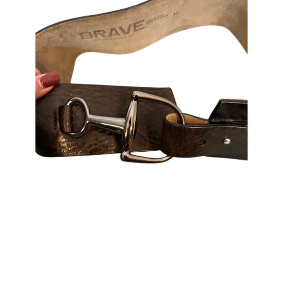 Brave Black Leather Wrap Around Modern Edge Belt Women Sz 32